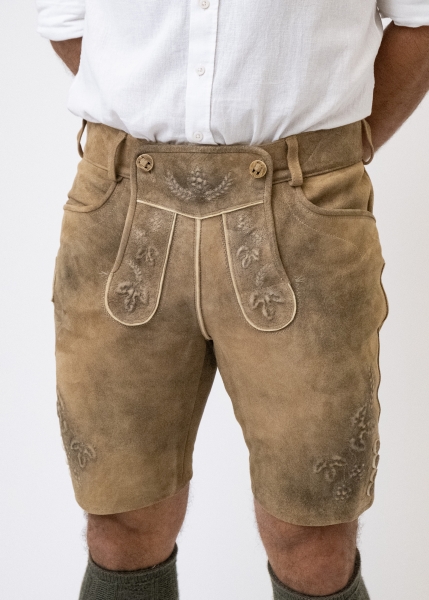 Lederhose "Reinheitsgebot" - hellbraun